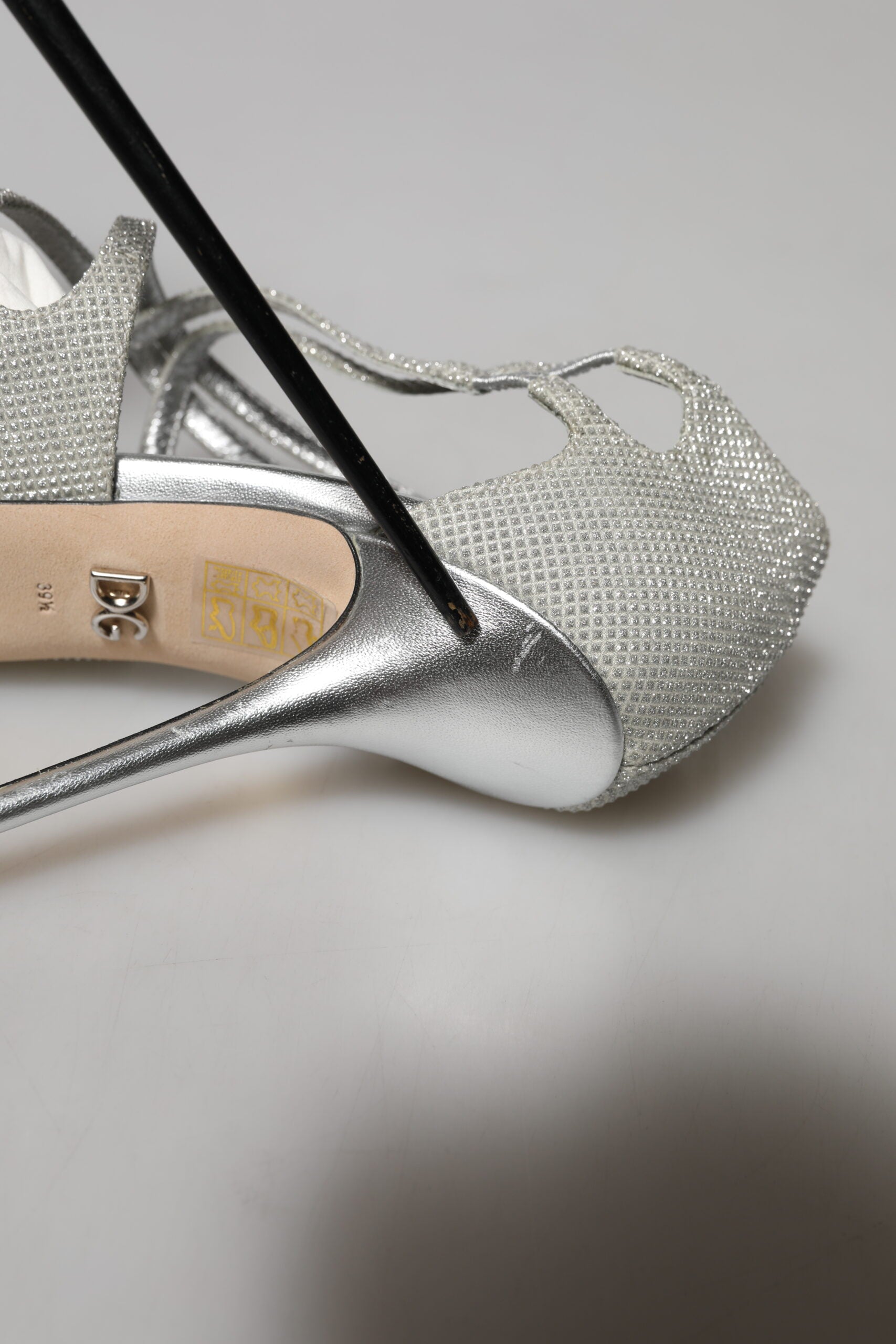 Dolce & Gabbana Silver Shimmers Sandals Heel Pumps Shoes | Regal Royce