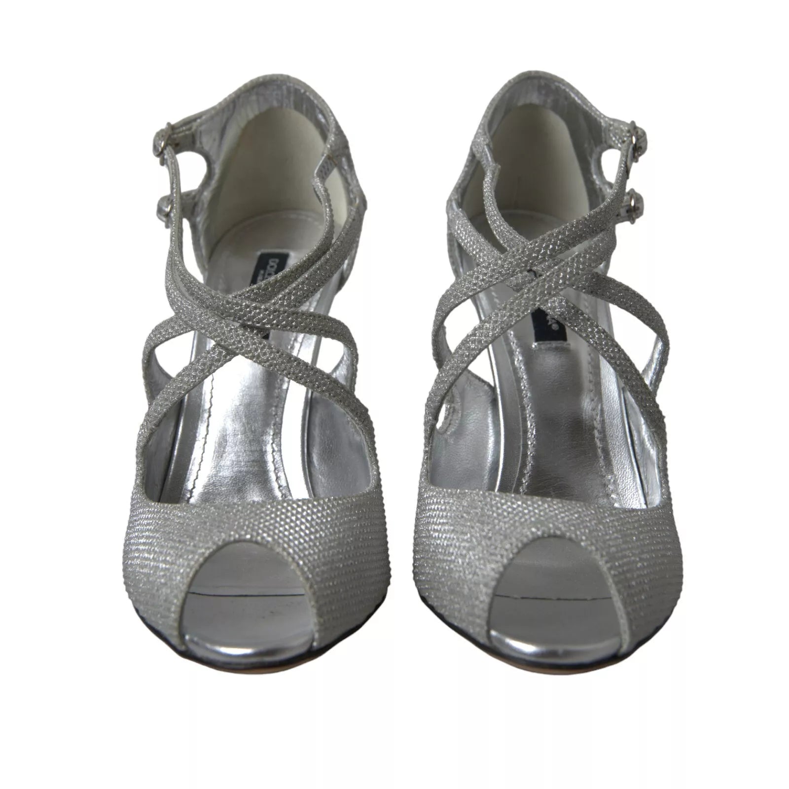 Dolce & Gabbana Silver Shimmers Sandals Heel Pumps Shoes | Regal Royce