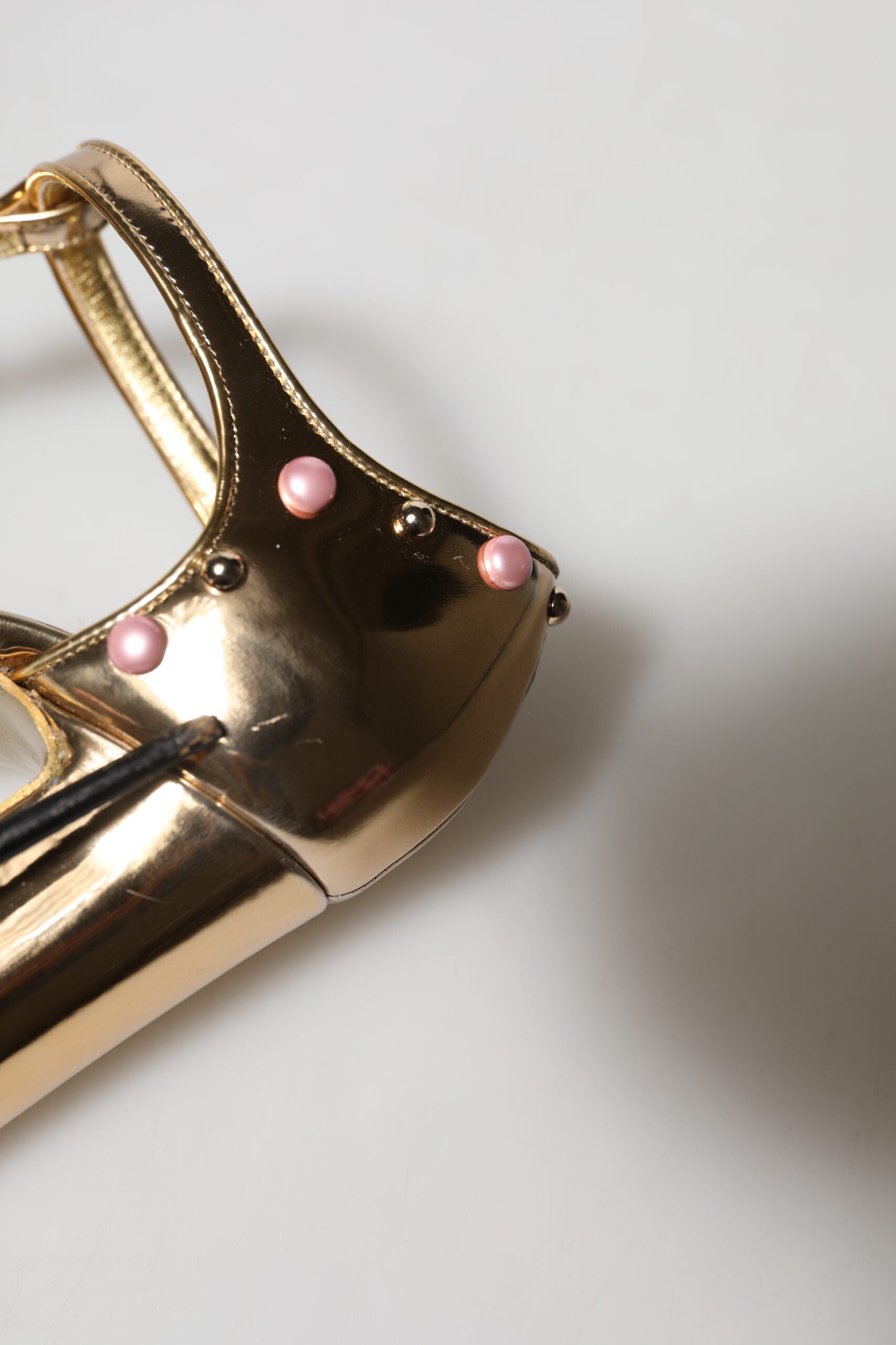 Dolce & Gabbana Gold Embellished Vally Heels Sandals Shoes | Regal Royce