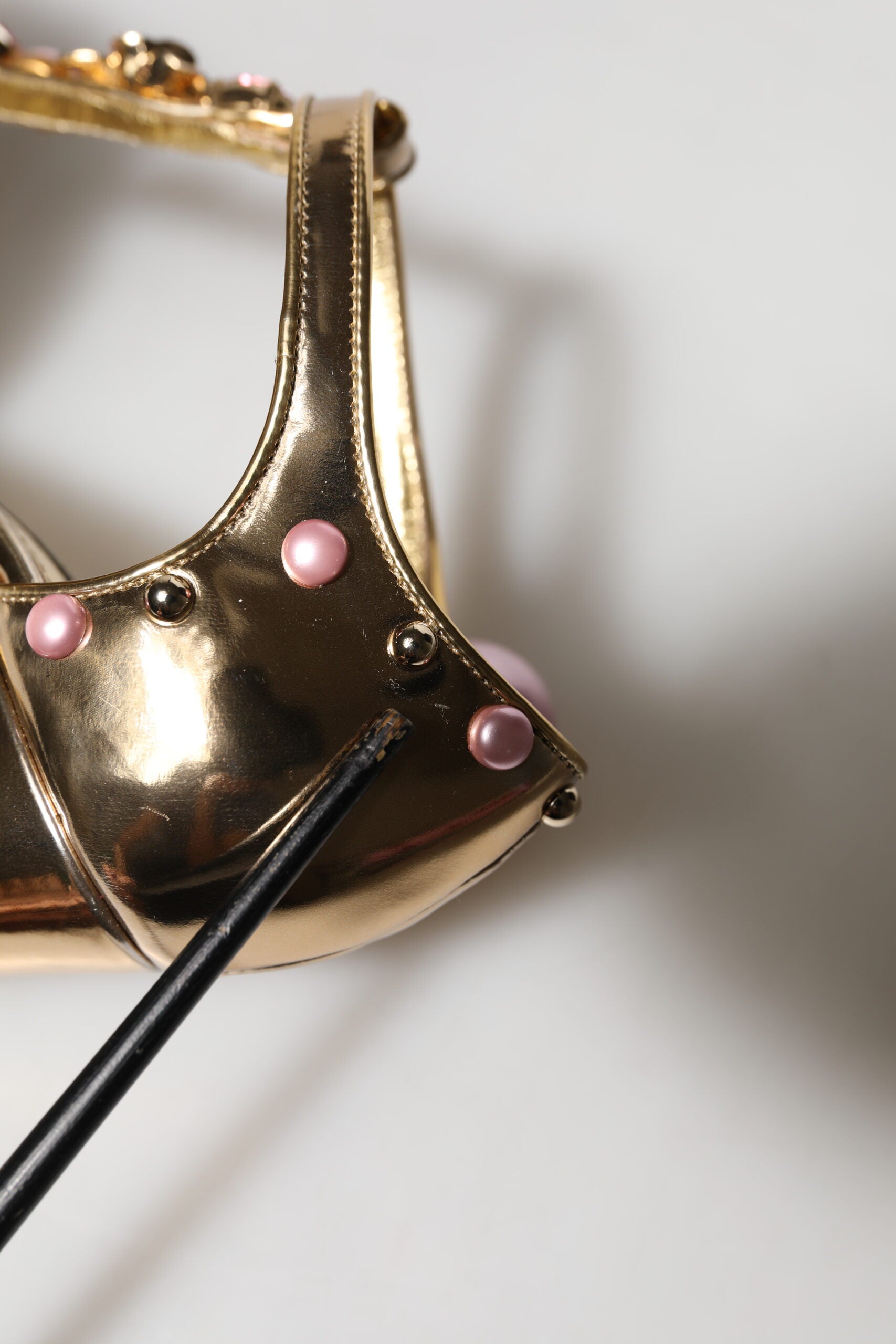 Dolce & Gabbana Gold Embellished Vally Heels Sandals Shoes | Regal Royce