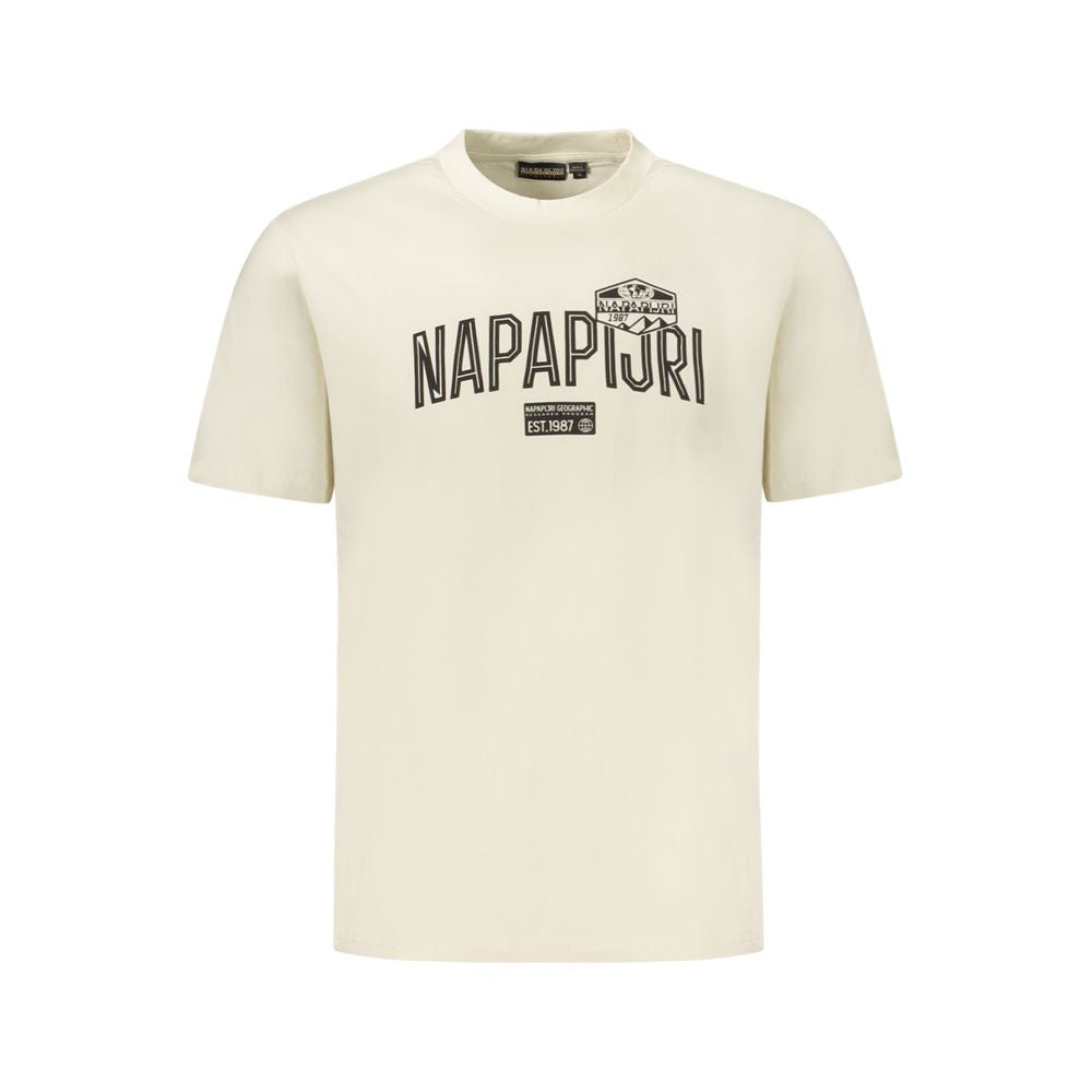 Napapijri Beige Cotton Men T-Shirt | Regal Royce