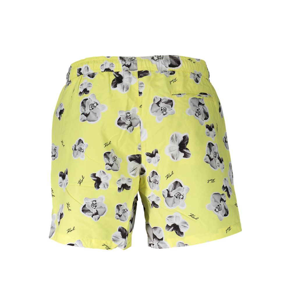 Karl Lagerfeld Yellow Polyester Men Swim Boxer | Regal Royce
