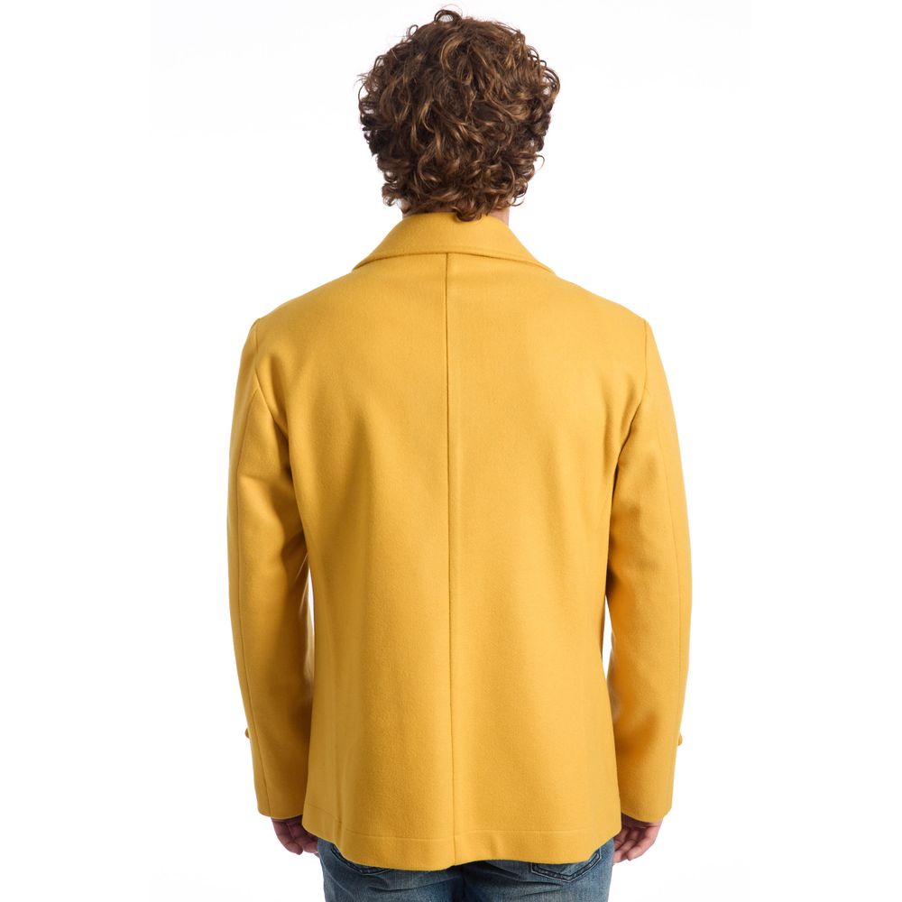 Roberto Pepe Luxury Yellow Wool Men's Jacket | Regal Royce