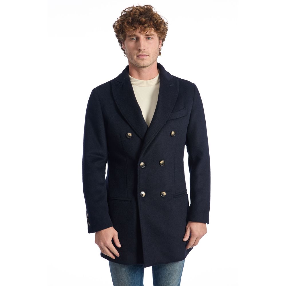 Roberto Pepe Luxury Blue Wool Men Jacket | Regal Royce