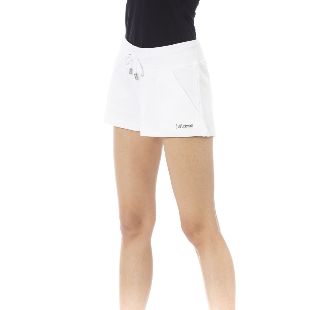 Just Cavalli White Cotton Women's Sweatshorts | Regal Royce