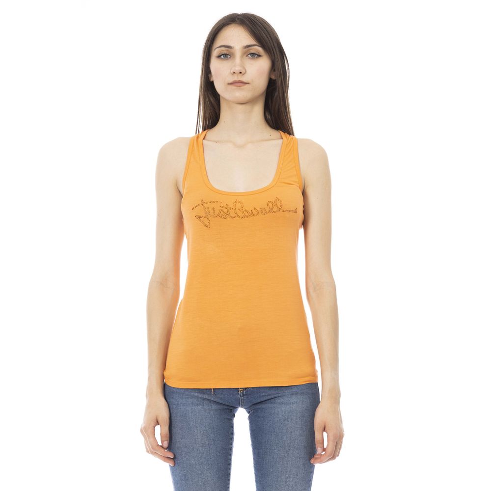 Just Cavalli Orange Viscose Women's Top | Regal Royce
