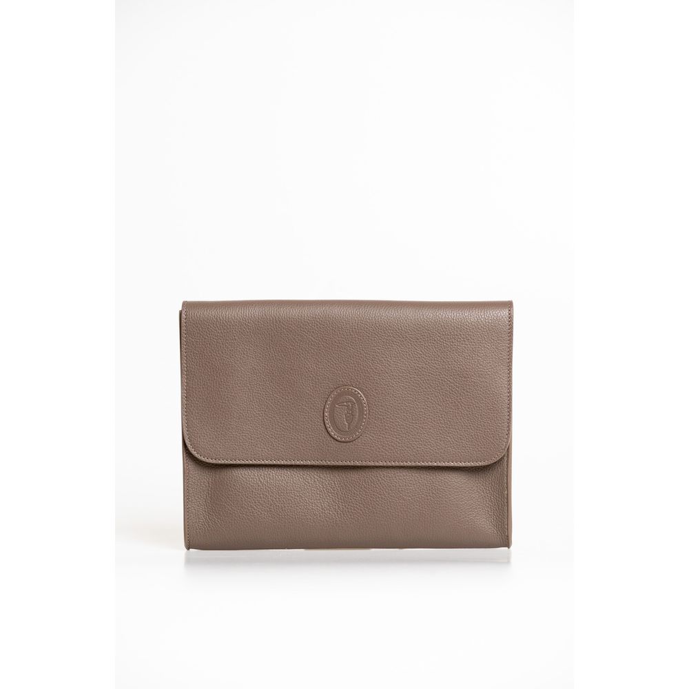 Trussardi Brown Polyester Men Clutch | Regal Royce