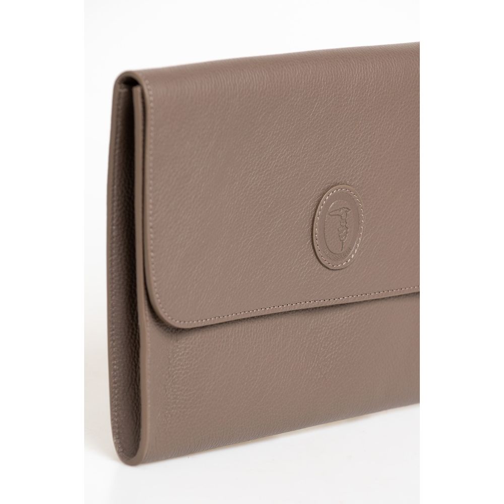 Trussardi Brown Polyester Men Clutch | Regal Royce