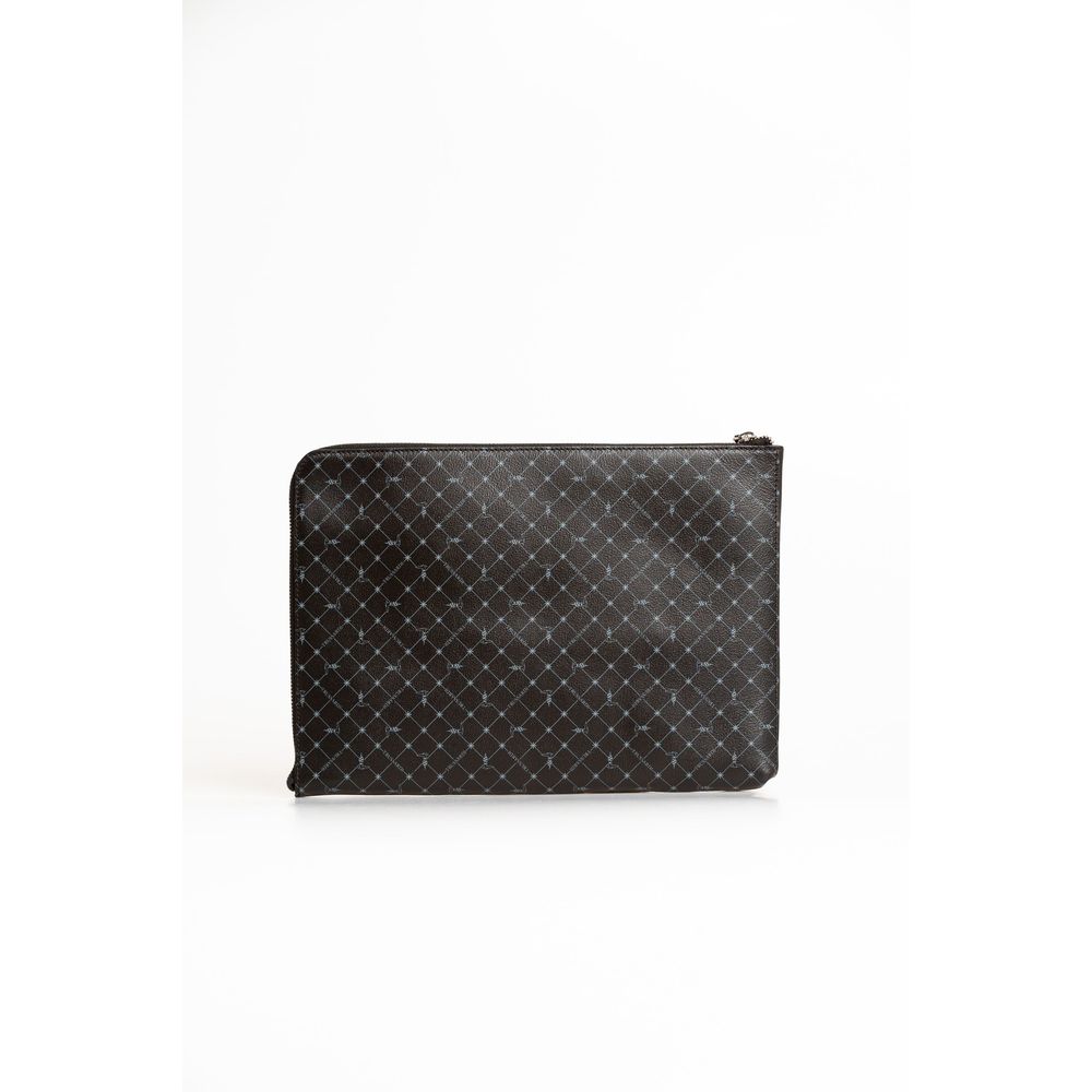 Trussardi Black Leather Men Clutch | Regal Royce