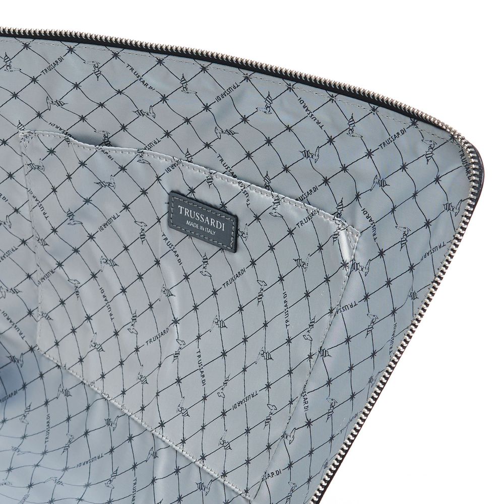 Trussardi Black Leather Men Clutch | Regal Royce