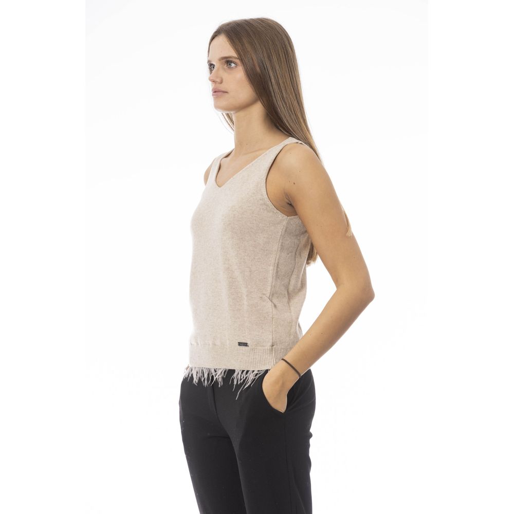 Baldinini Trend Beige Wool Women Top | Regal Royce