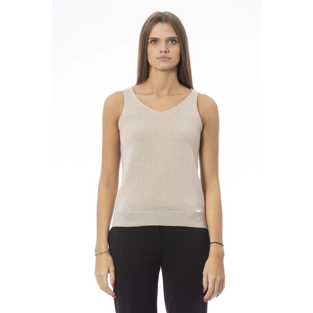 Baldinini Trend Beige Fabric Tank Top