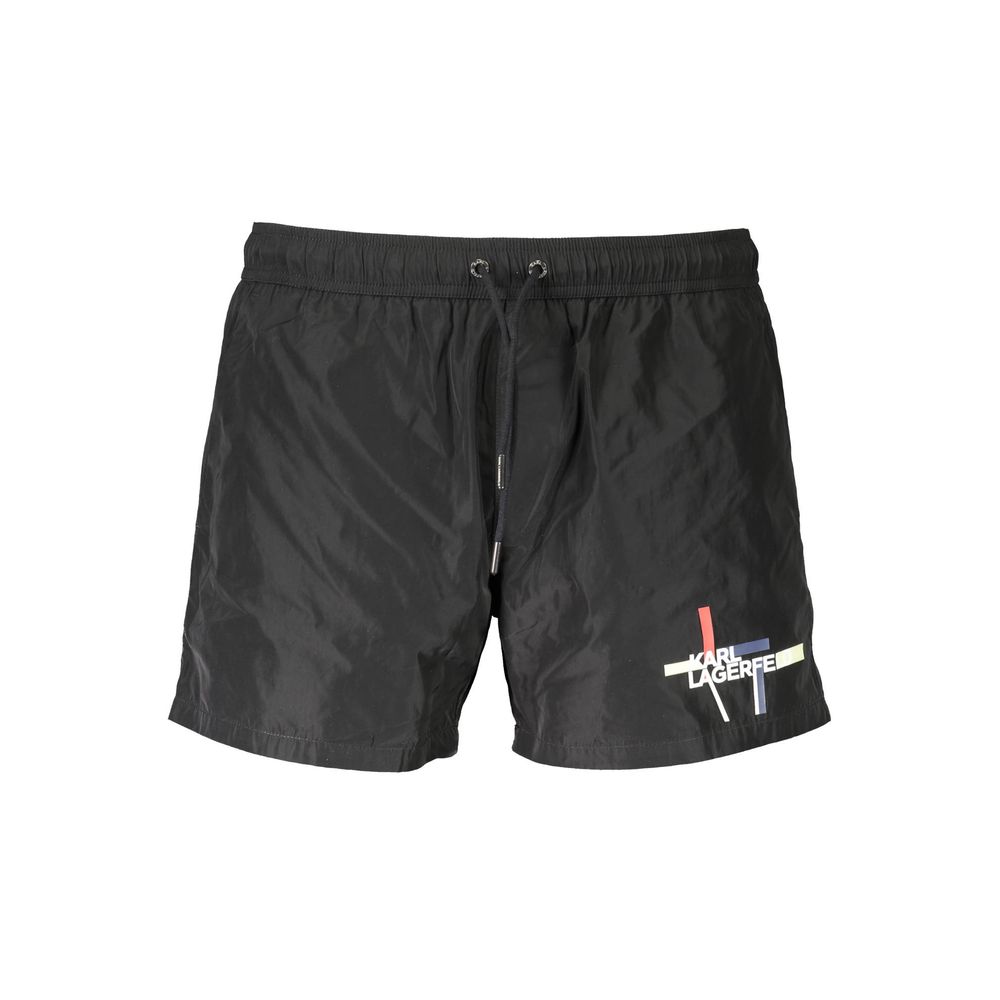 Karl Lagerfeld Black Polyester Men's Swim Boxer | Regal Royce