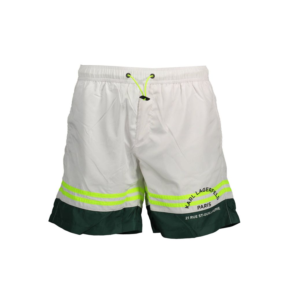 Karl Lagerfeld Bianco Polyester Men's Swim Boxer | Regal Royce