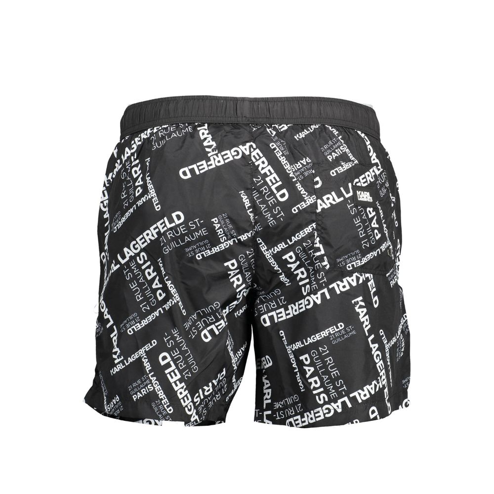 Karl Lagerfeld Black Polyester Men's Swim Trunk | Regal Royce