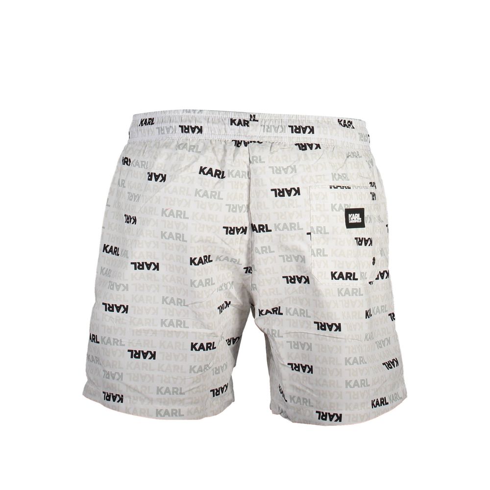 Karl Lagerfeld White Polyester Men's Swim Trunks | Regal Royce