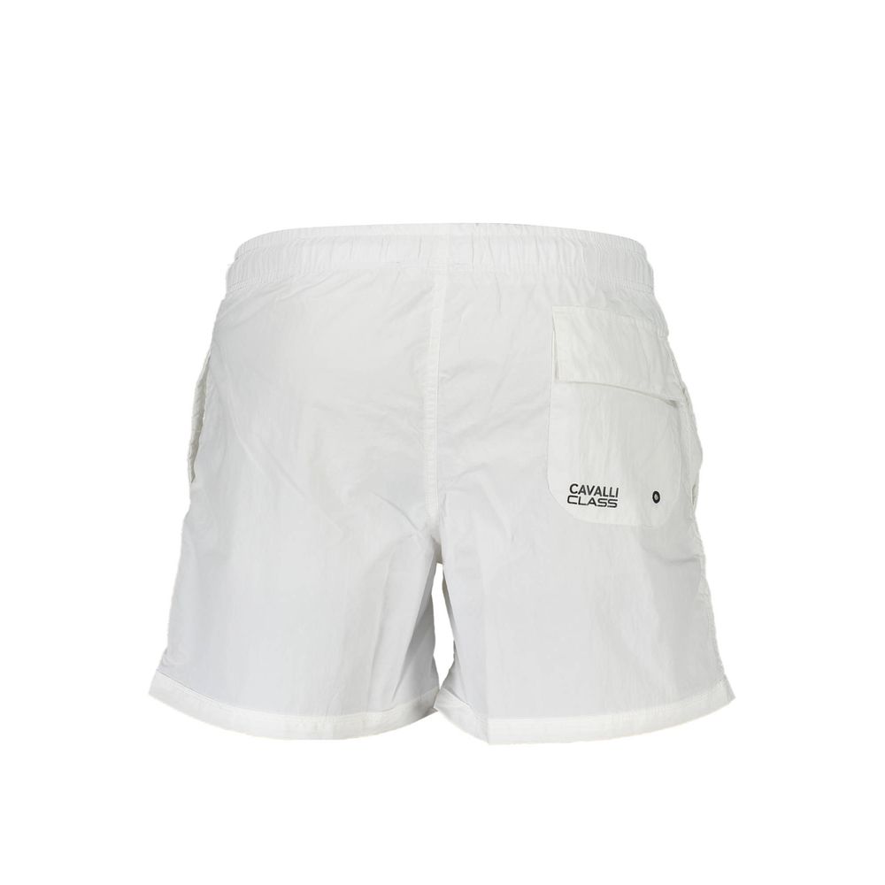 Cavalli Class White Polyamide Men's Swim Boxer | Regal Royce