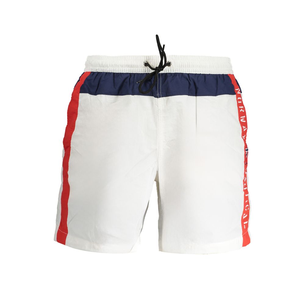 Norway 1963 White Polyester Men's Swim Boxer | Regal Royce