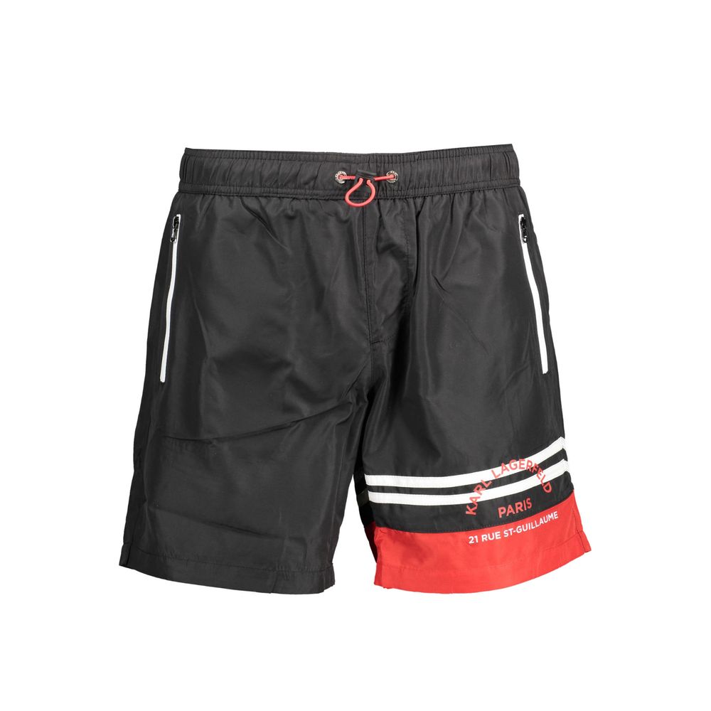Karl Lagerfeld Black Polyester Men's Swim Boxer | Regal Royce