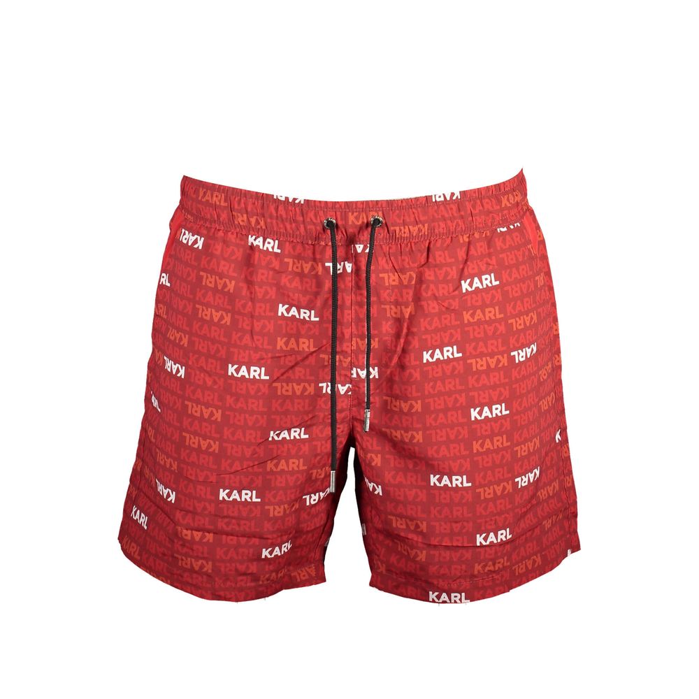 Karl Lagerfeld Rosso Poliestere Men Swim Boxer | Regal Royce