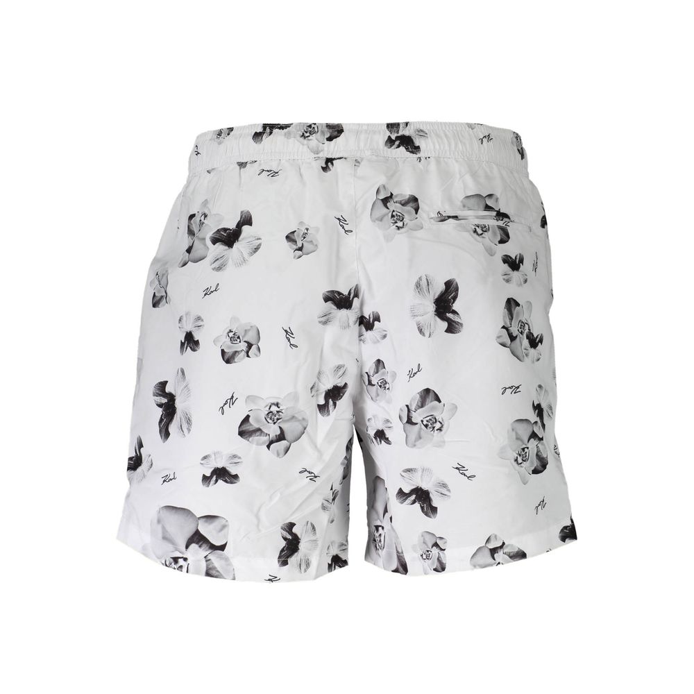 Karl Lagerfeld Bianco Polyester Men's Swim Boxer | Regal Royce