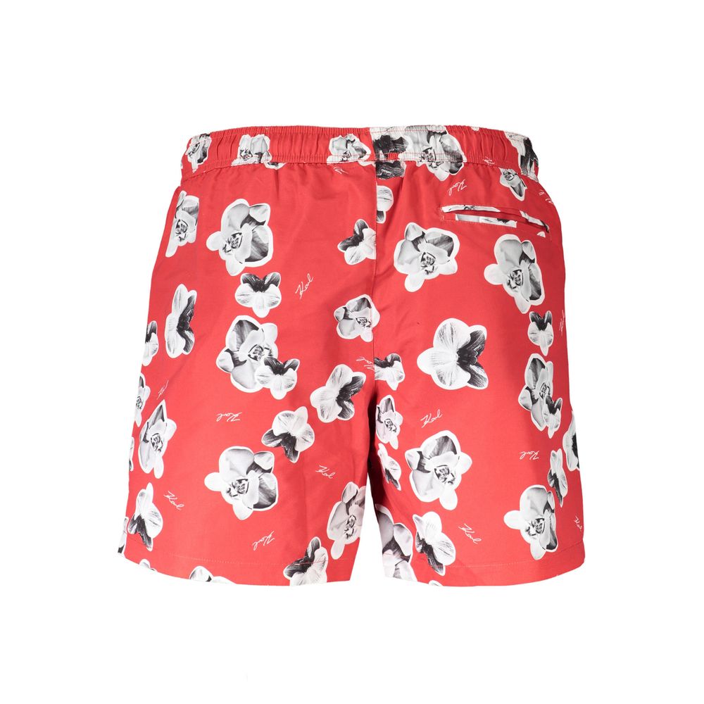 Karl Lagerfeld Red Polyester Men's Swim Boxer | Regal Royce
