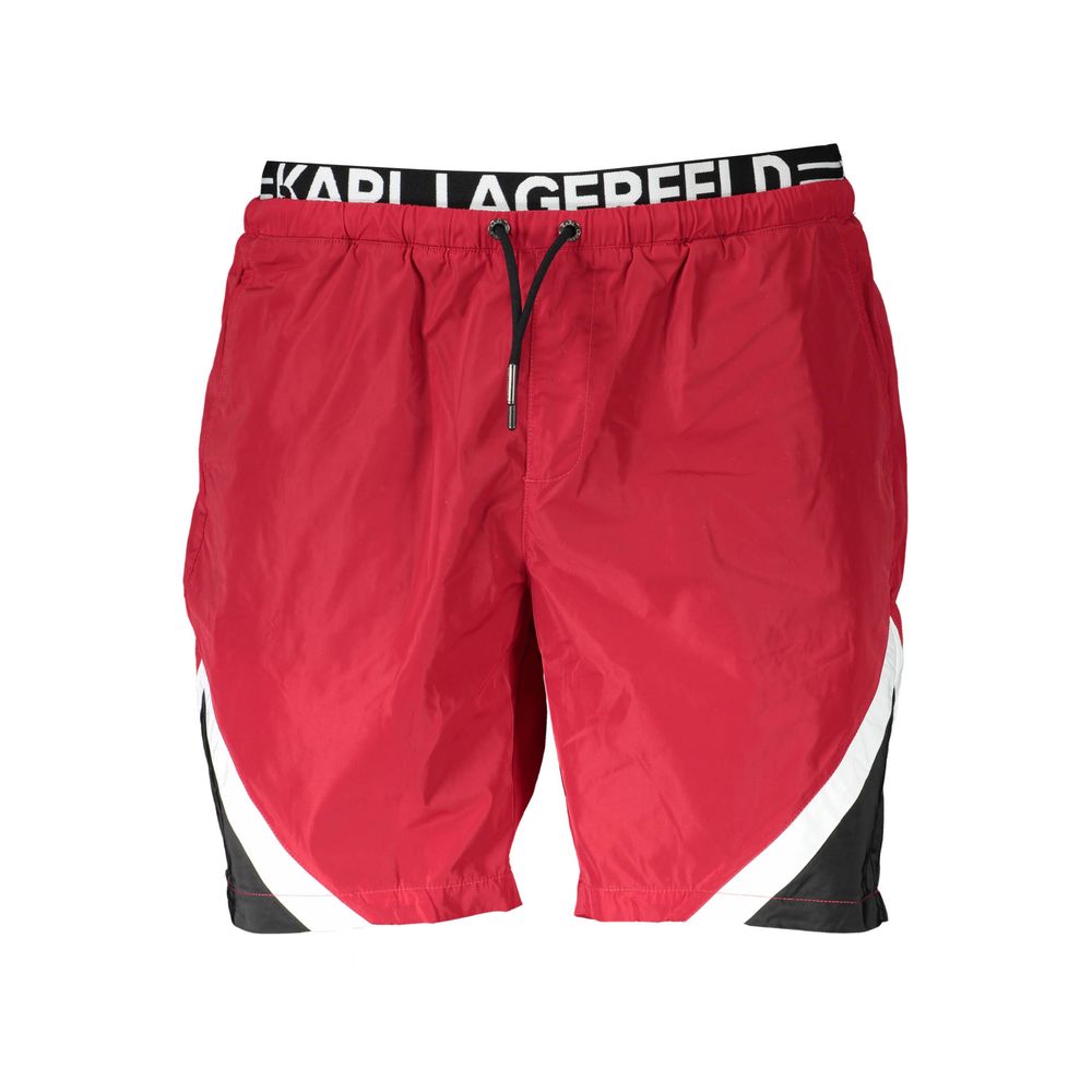 Karl Lagerfeld Red Polyester Men's Swim Boxer | Regal Royce