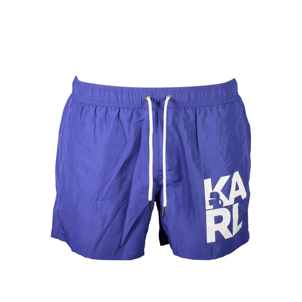 Karl Lagerfeld Blu Polyester Mens Swim Trunks | Regal Royce