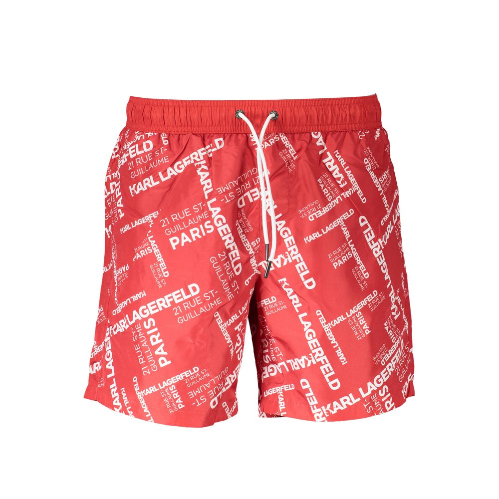 Karl Lagerfeld Rosso Polyester Men's Swim Boxer | Regal Royce