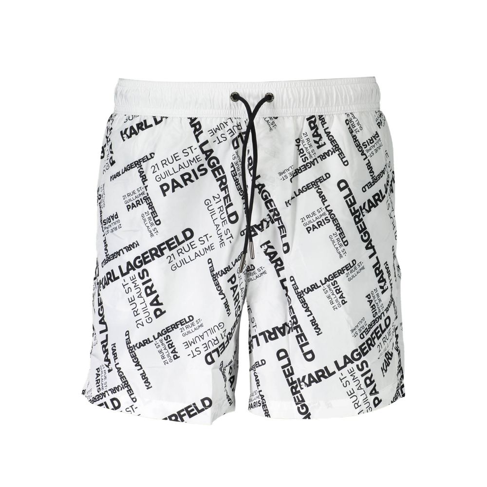 Karl Lagerfeld Bianco Polyester Men's Swim Boxer | Regal Royce