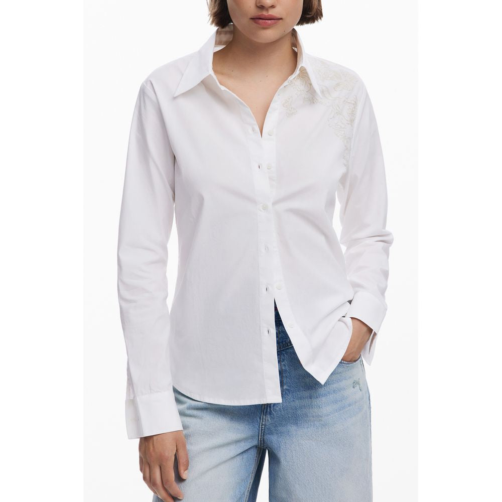 Desigual Bianco Cotton Womens Shirt | Regal Royce