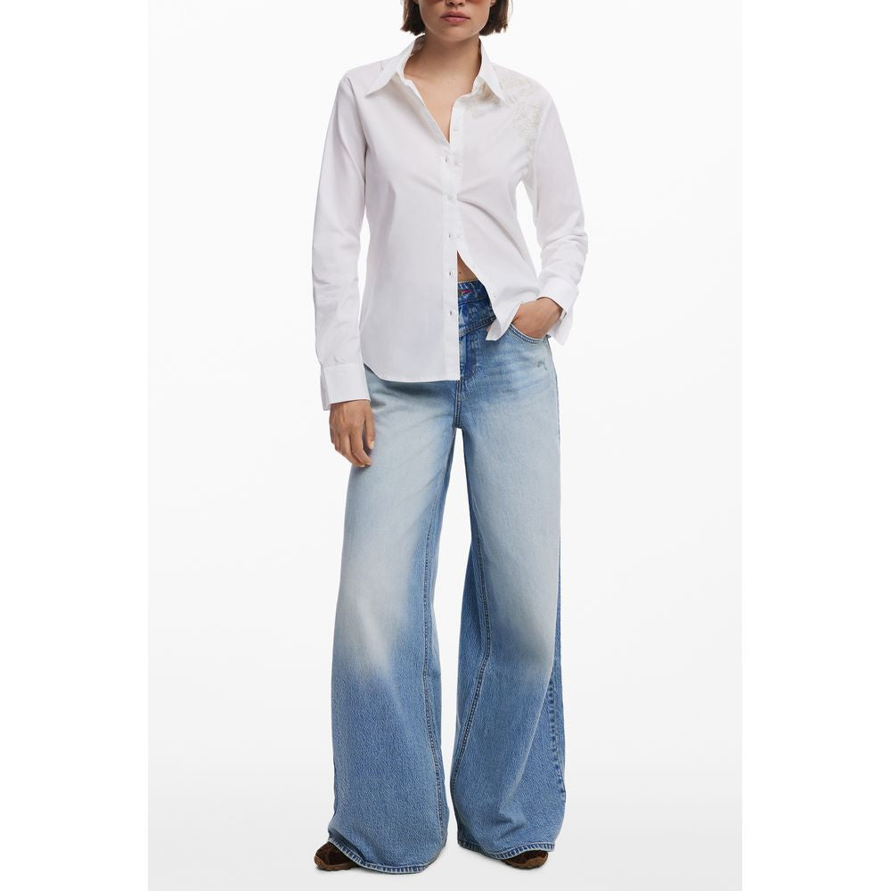 Desigual Bianco Cotton Womens Shirt | Regal Royce