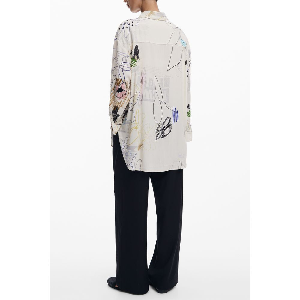 Desigual Bianco Cotton Women Shirt | Regal Royce