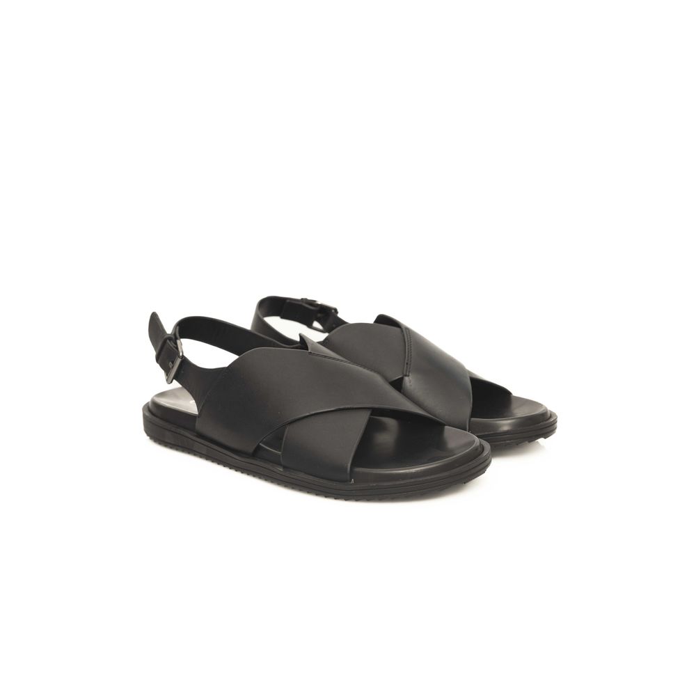 Cerruti 1881 Black Leather Men Sandal | Regal Royce