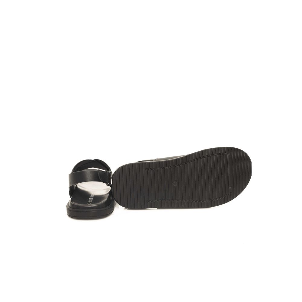 Cerruti 1881 Black Leather Men Sandal | Regal Royce