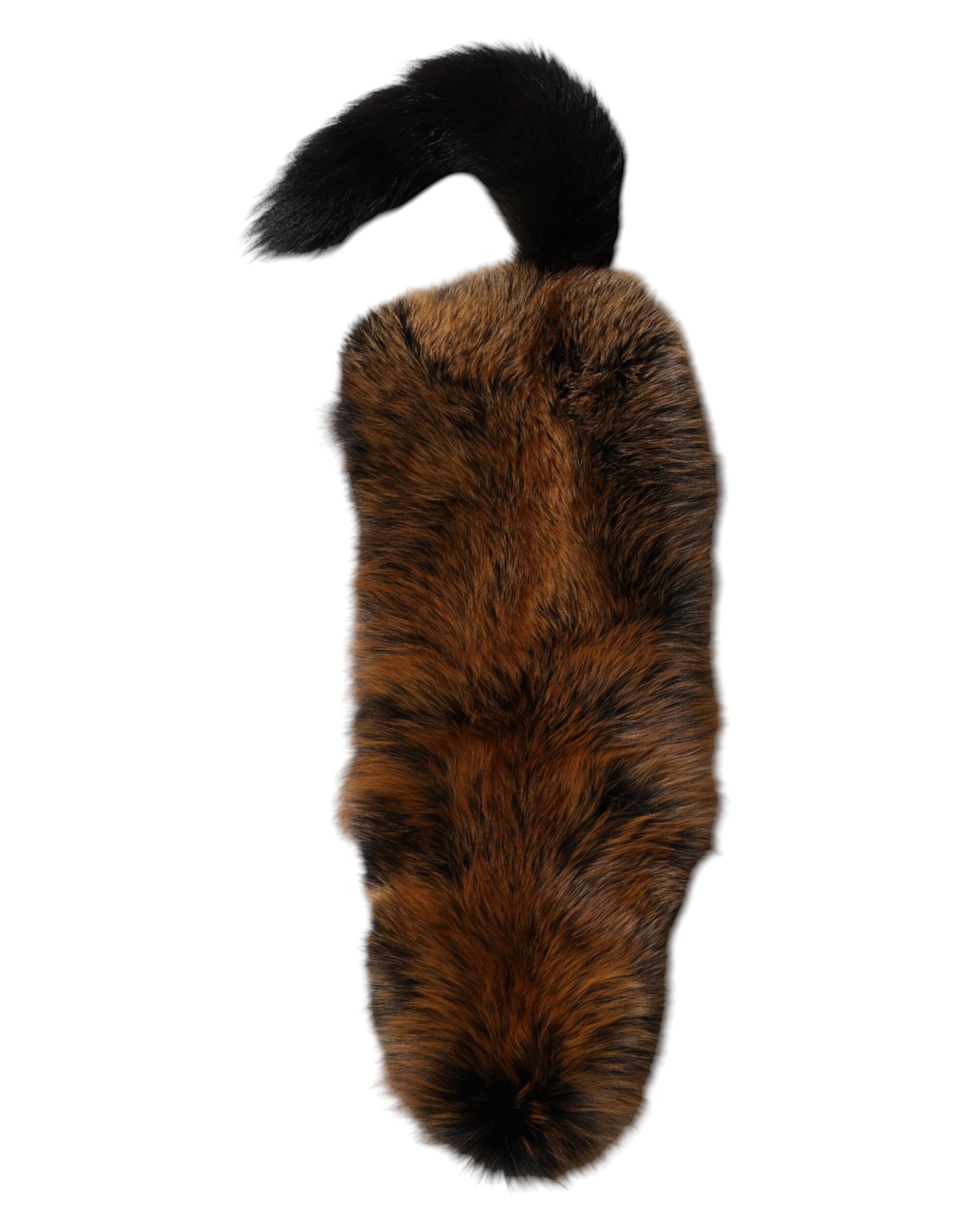 Dolce & Gabbana Brown Red Fox Fur Neck Cashmere Warmer Scarf | Regal Royce