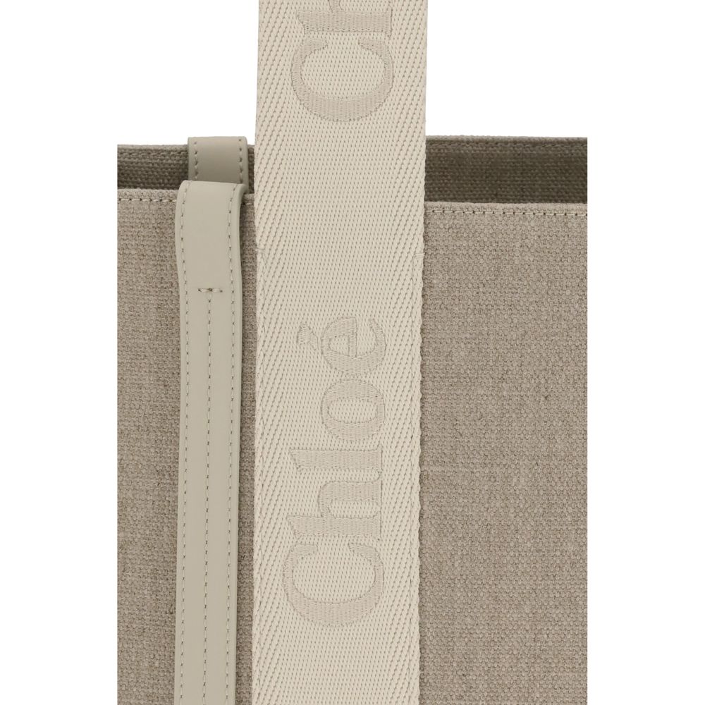 Chloé Beige Linen Shoulder Bag