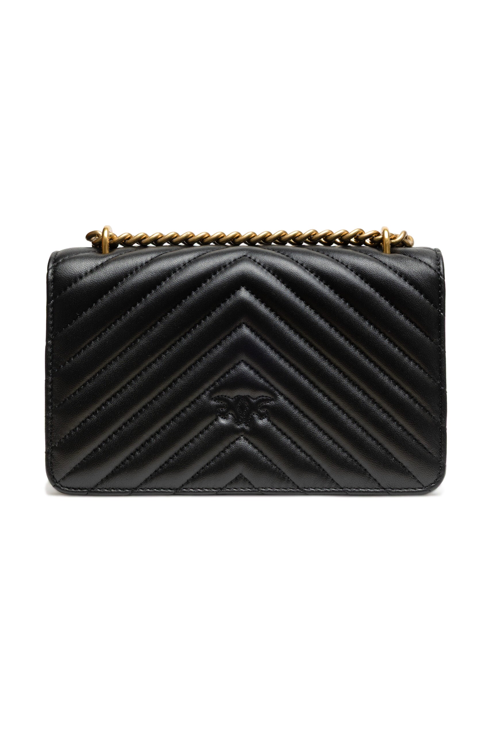 PINKO Black Leather Love One Mini Shoulder Bag | Regal Royce