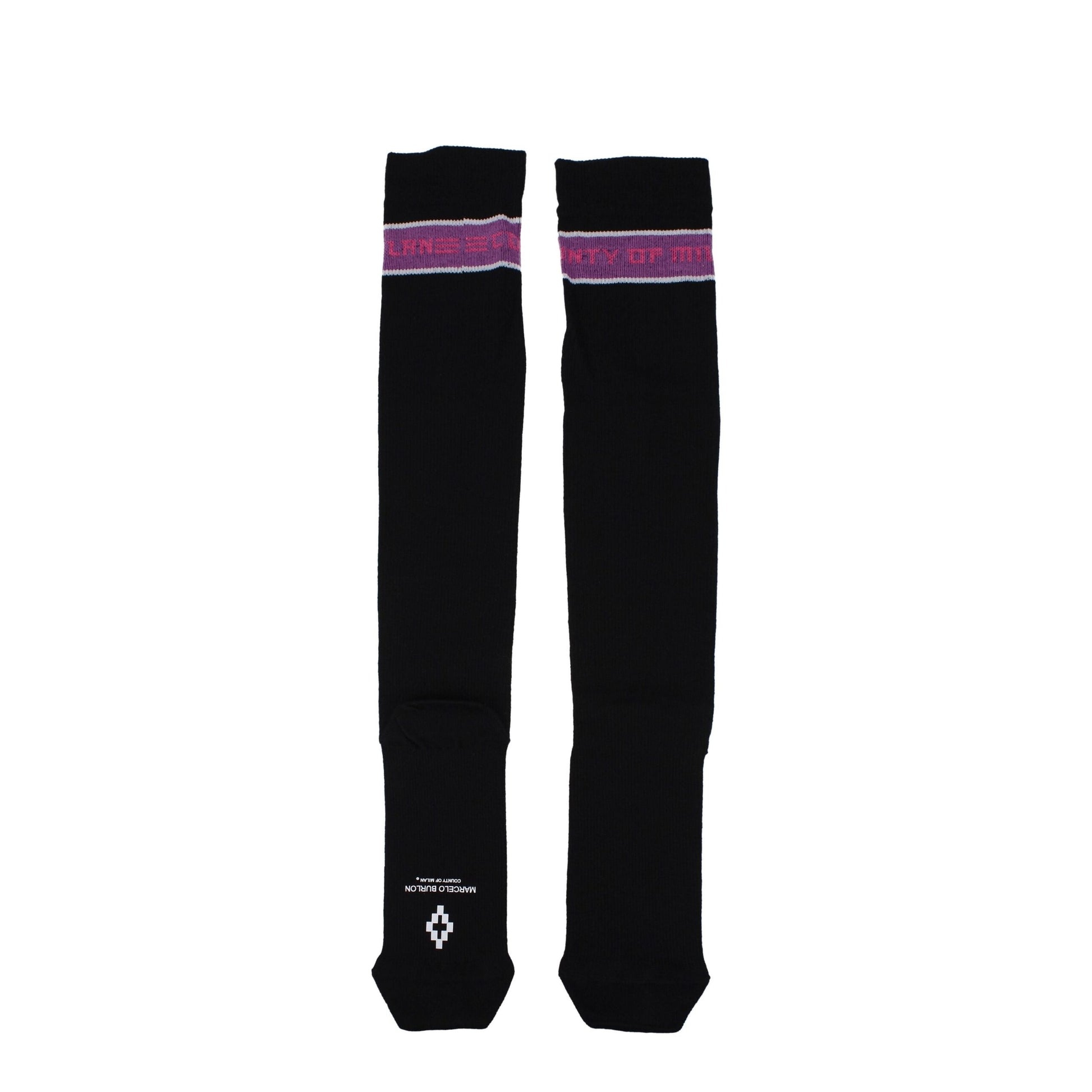 Marcelo Burlon Black Cotton Socks
