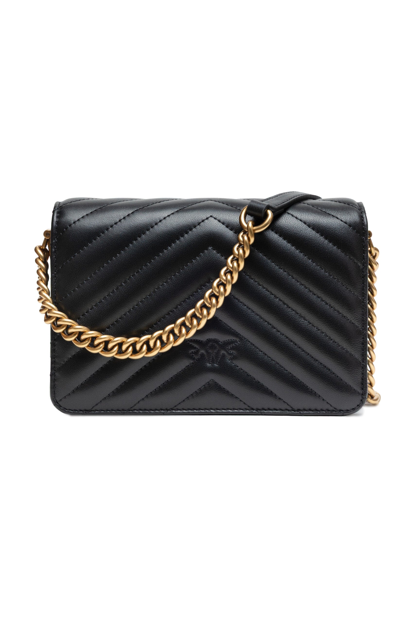 PINKO Black Leather Love Click Mini Shoulder Bag | Regal Royce