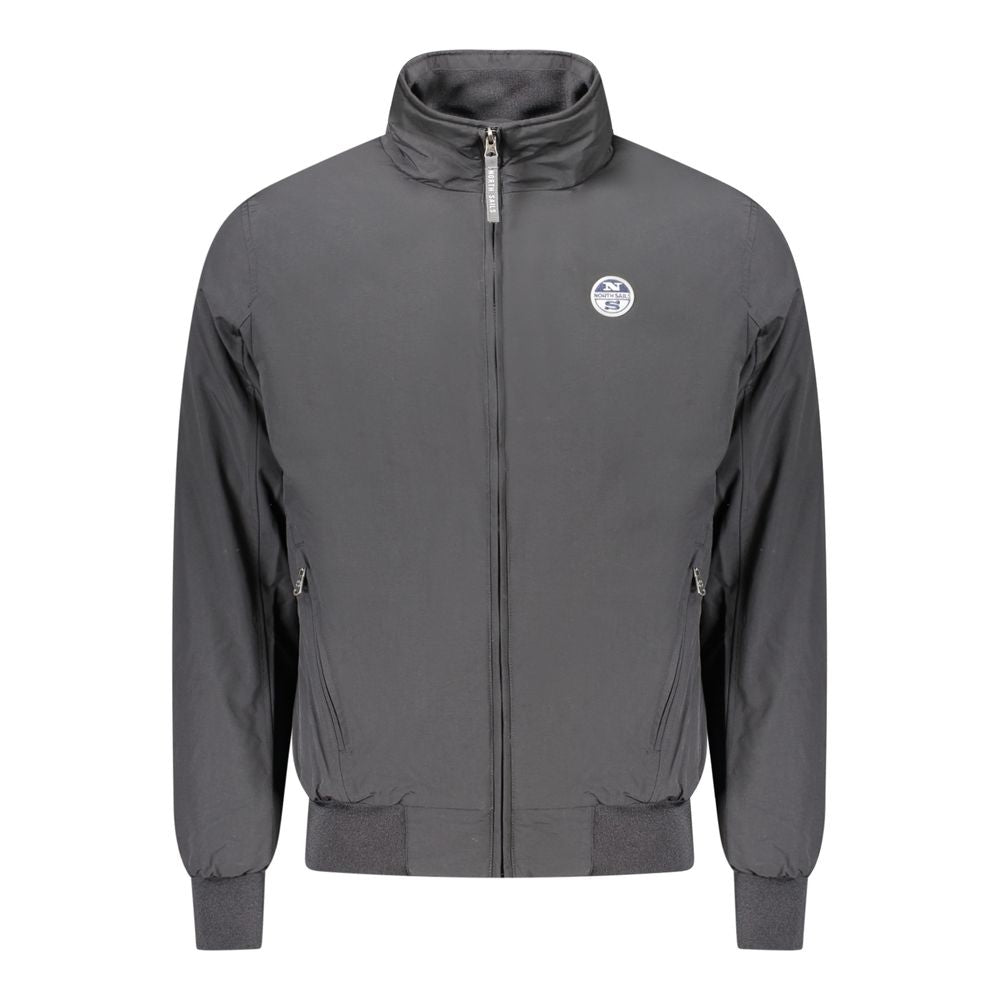 North Sails Black Polyester Men Jacket | Regal Royce