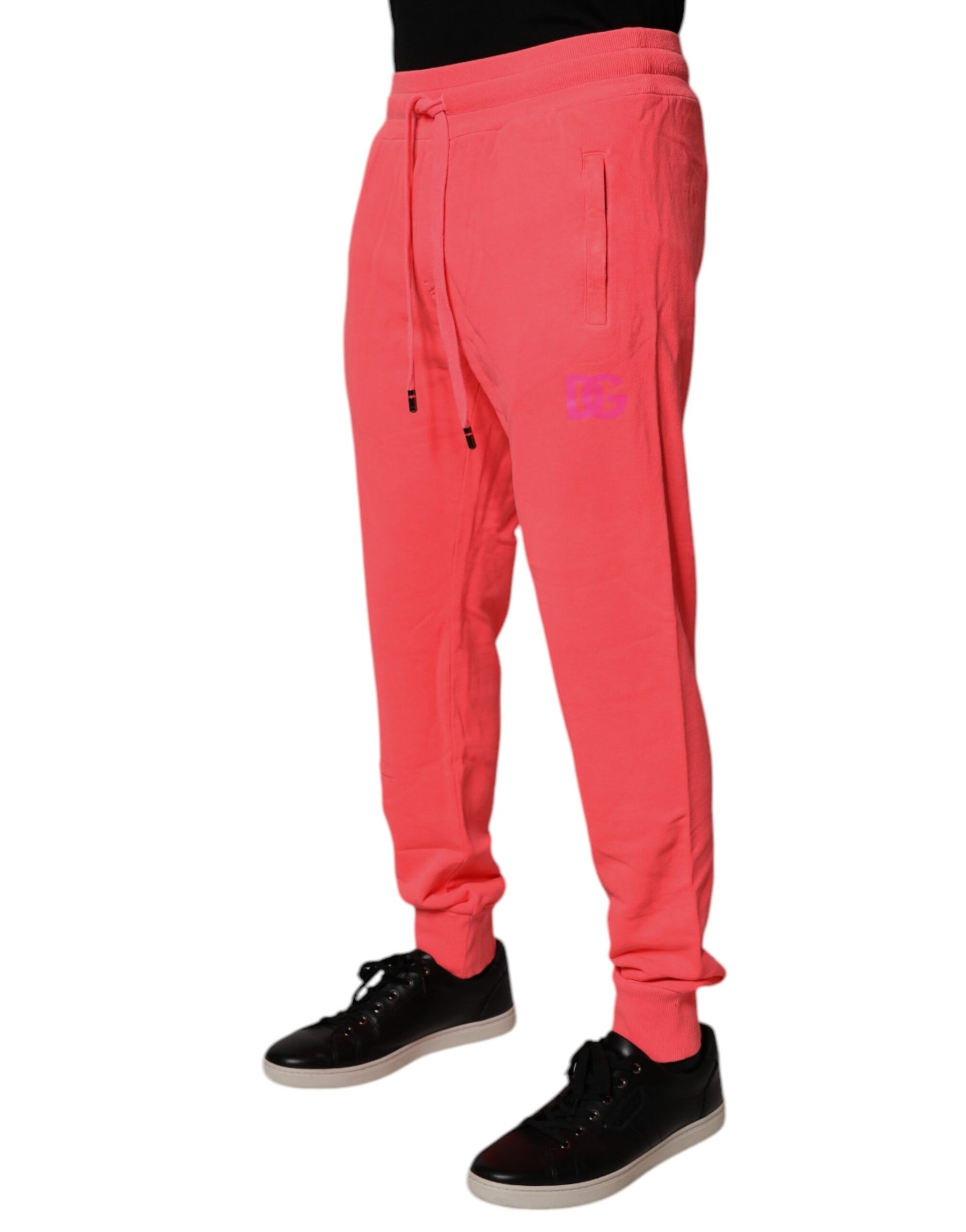 Dolce & Gabbana Neon Red Cotton Jogger Men Sweatpants Pants | Regal Royce