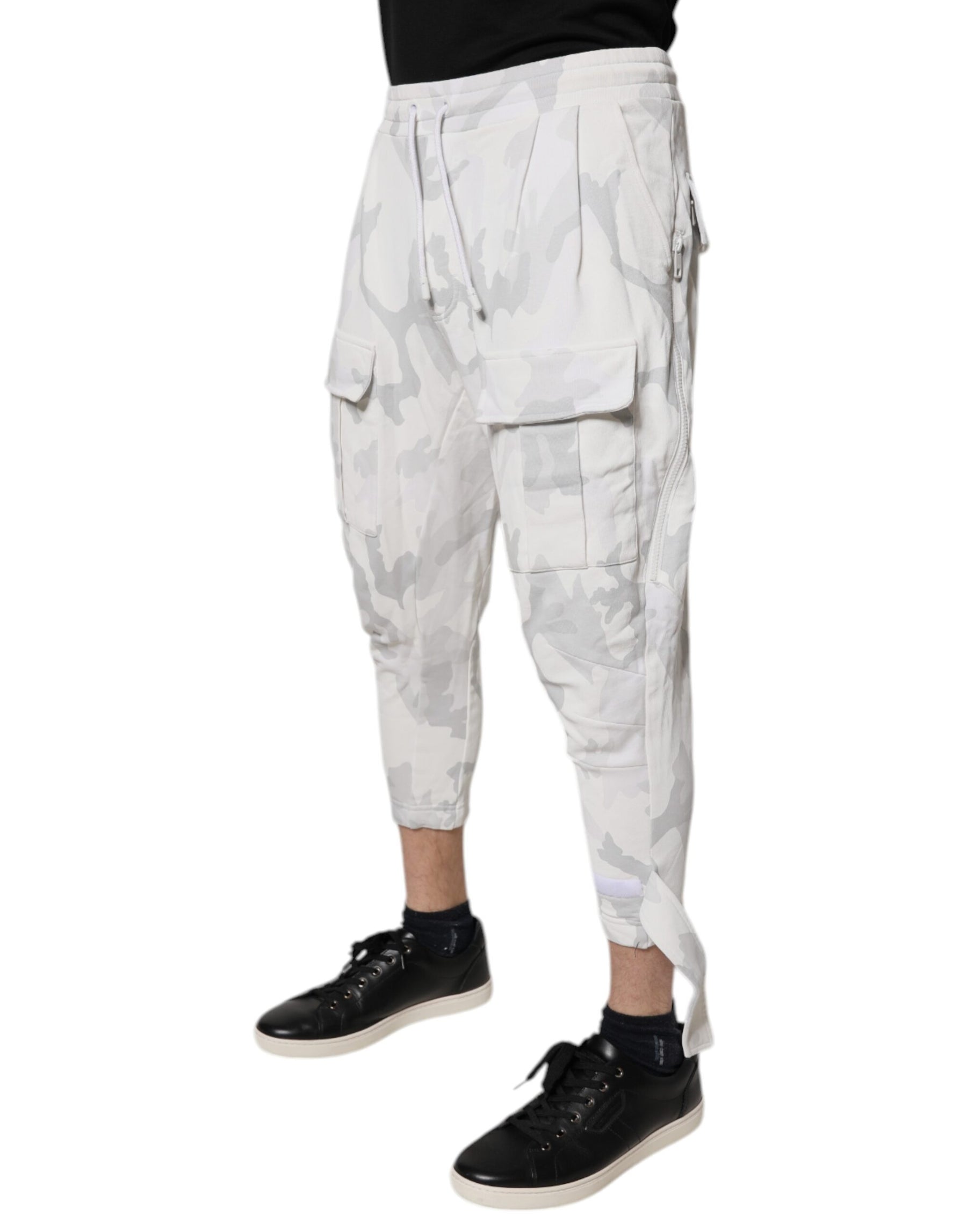 Dolce & Gabbana White Camouflage Cargo Jogger Sweatpants Pants | Regal Royce