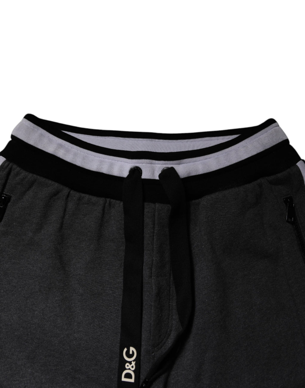 Dolce & Gabbana Black Gray Cotton Layered Sweatpants Pants