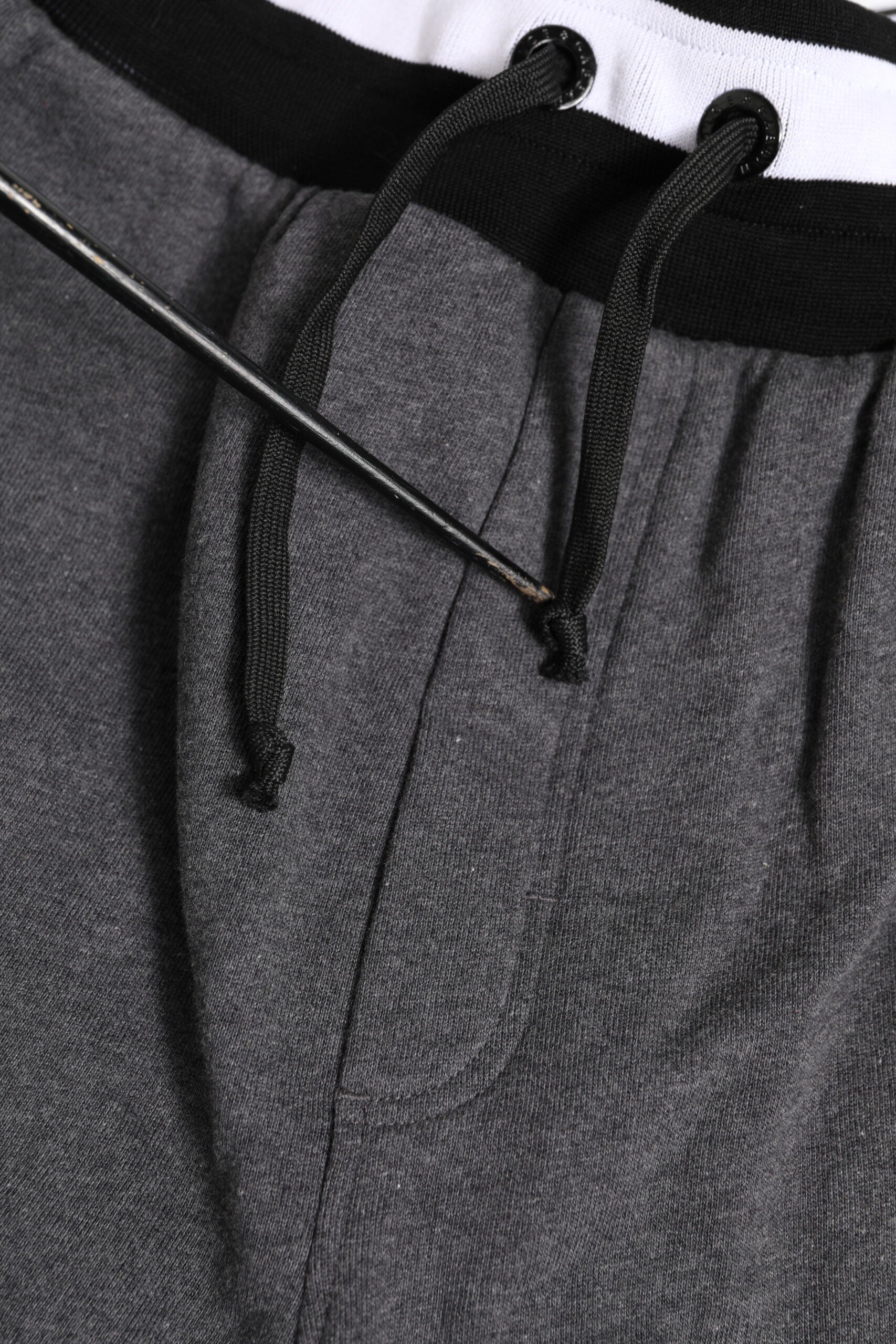 Dolce & Gabbana Black Gray Cotton Layered Sweatpants Pants