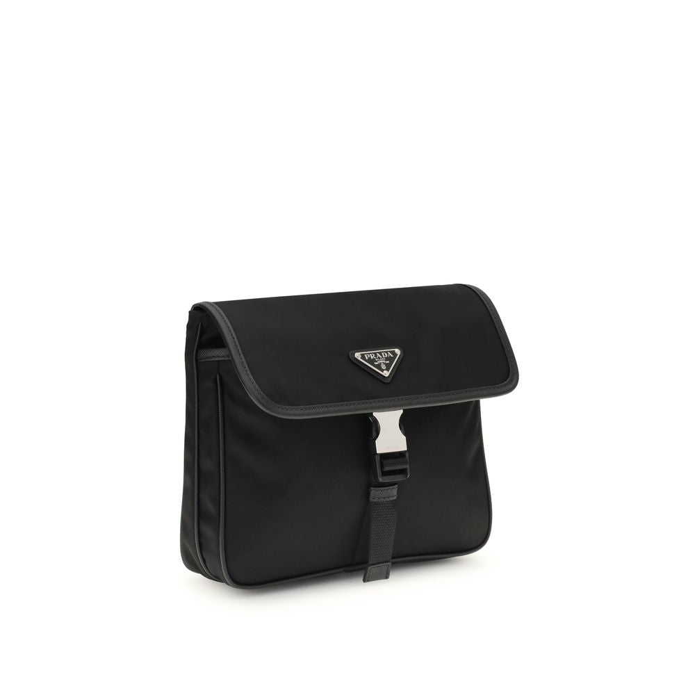 Prada Black Recycled Polyamide Shoulder Bag | Regal Royce