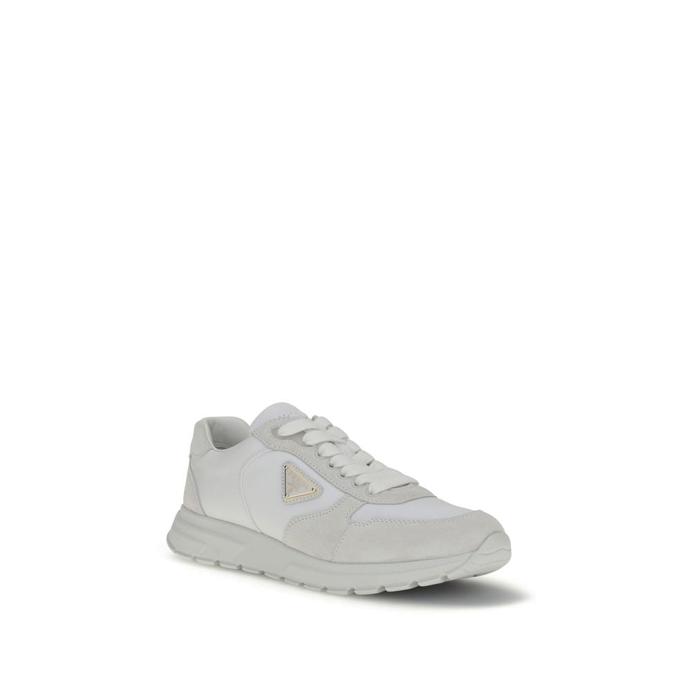 Prada White Recycled Polyamide Athletic Sneakers | Regal Royce