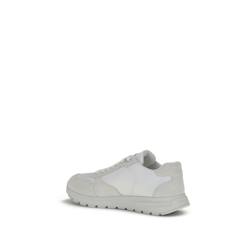 Prada White Recycled Polyamide Athletic Sneakers | Regal Royce