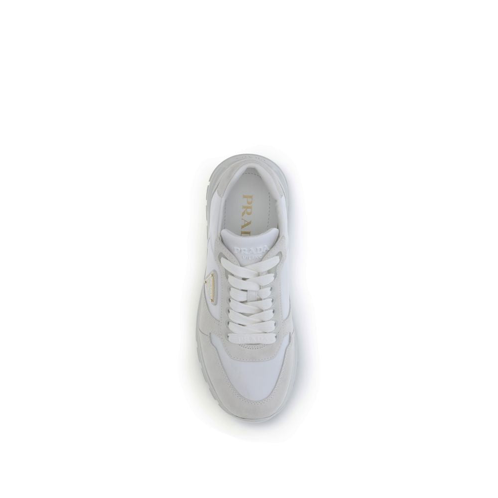 Prada White Recycled Polyamide Athletic Sneakers | Regal Royce