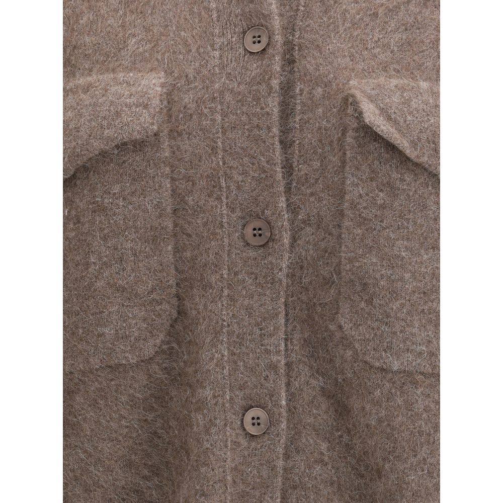 P.A.R.O.S.H. Brown Raccoon Fur Cardigan | Regal Royce